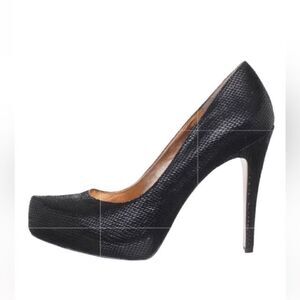 Bebe Black Leather Platform Pumps(Size 7B)